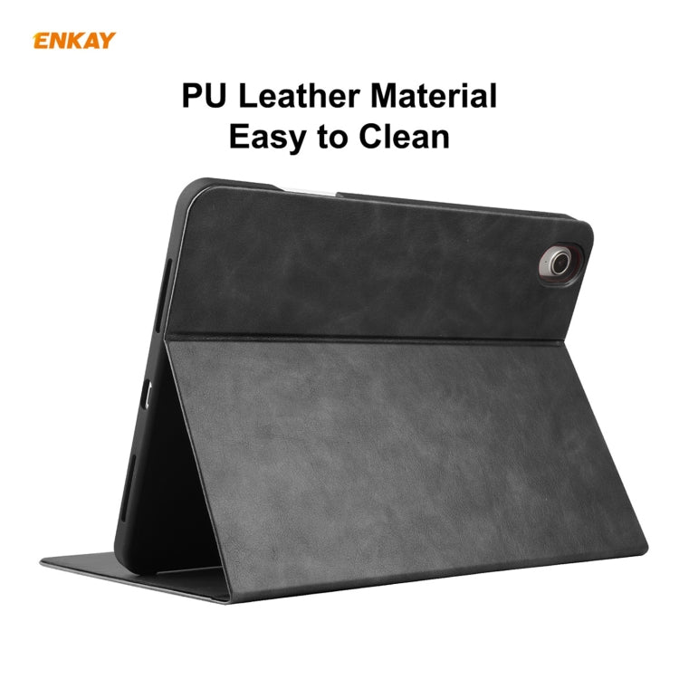 ENKAY ENK-8024 Cow Texture PU Leather + TPU Smart Case with Pen Slot foriPad Air 2022 / 2020 10.9 / iPad Pro 11 (2018)(Black) - HoMEdemic™ 