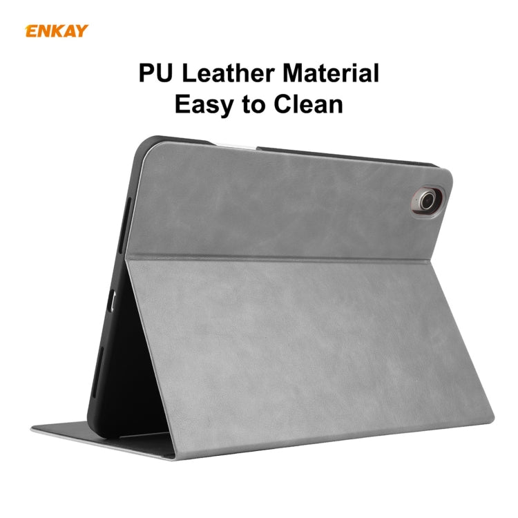 ENKAY ENK-8024 Cow Texture PU Leather + TPU Smart Case with Pen Slot foriPad Air 2022 / 2020 10.9 / iPad Pro 11 (2018)(Grey) - HoMEdemic™ 