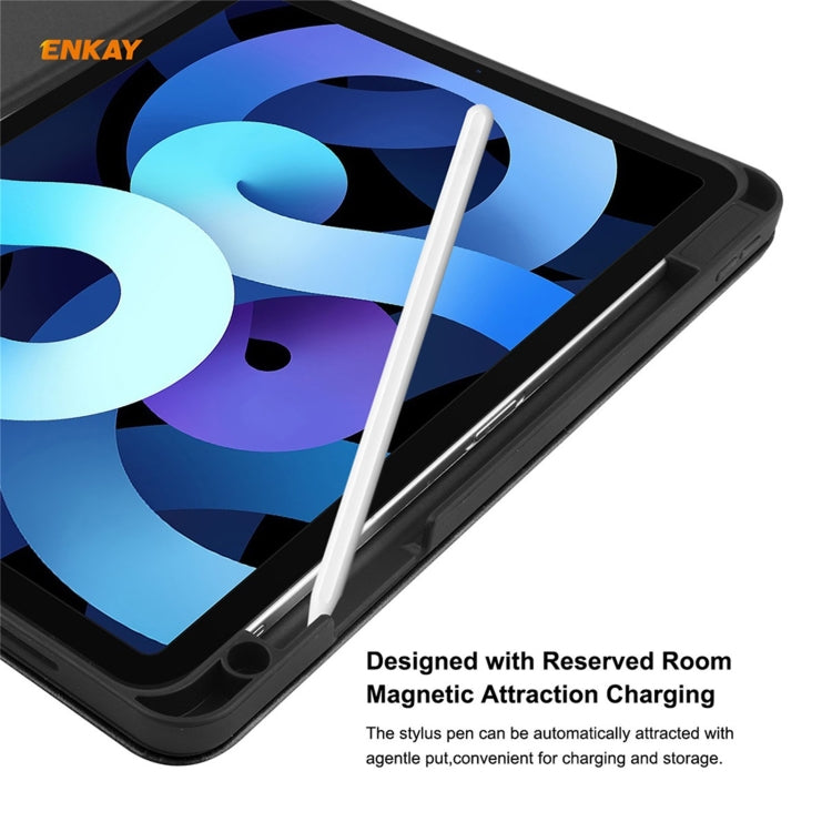 ENKAY ENK-8024 Cow Texture PU Leather + TPU Smart Case with Pen Slot foriPad Air 2022 / 2020 10.9 / iPad Pro 11 (2018)(Black) - HoMEdemic™ 