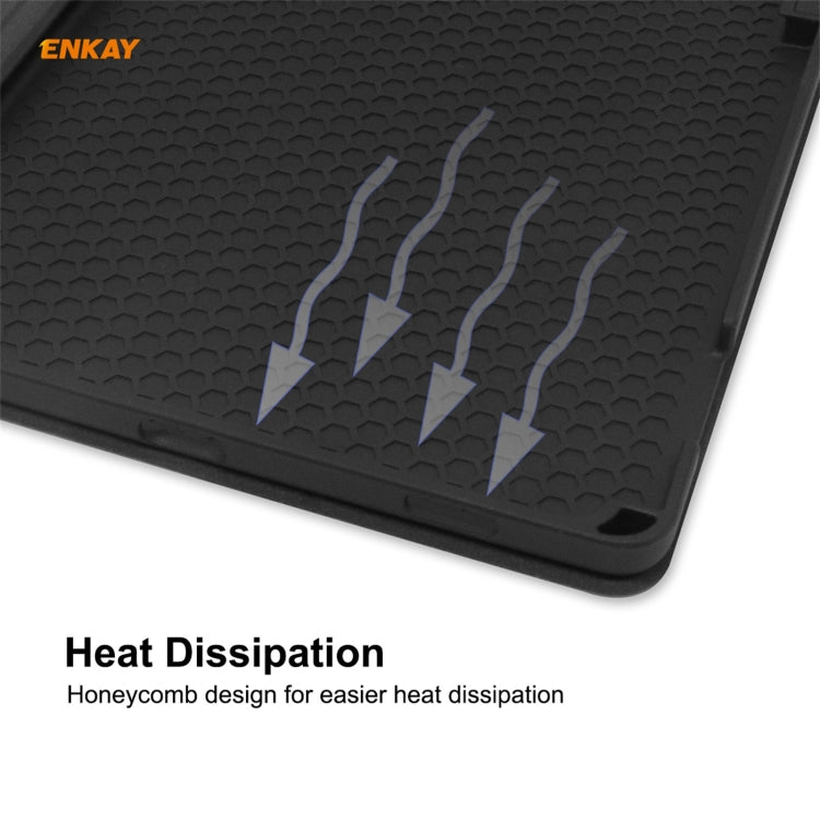 For iPad 10.2 2021 / 2020 / 2019 ENKAY ENK-8023 Cow Texture PU Leather + TPU Smart Case with Pen Slot(Black) - HoMEdemic™ 