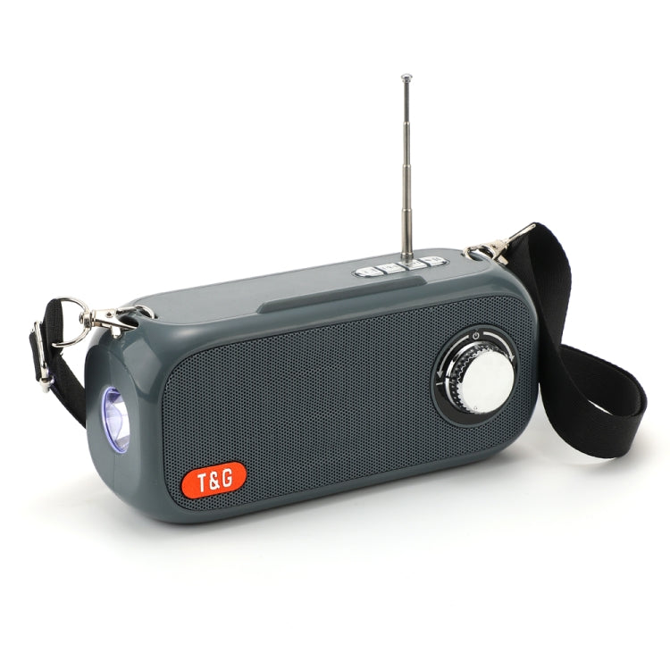 T&G TG613 TWS Solar Portable Bluetooth Speakers with LED Flashlight, Support TF Card / FM / AUX / U Disk(Gray) - HoMEdemic™ 