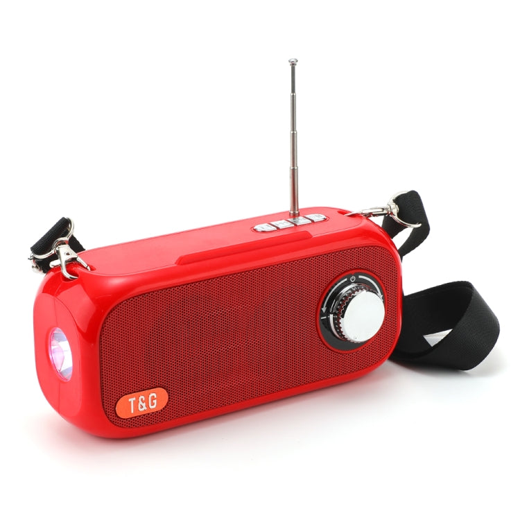 T&G TG613 TWS Solar Portable Bluetooth Speakers with LED Flashlight, Support TF Card / FM / AUX / U Disk(Red) - HoMEdemic™ 
