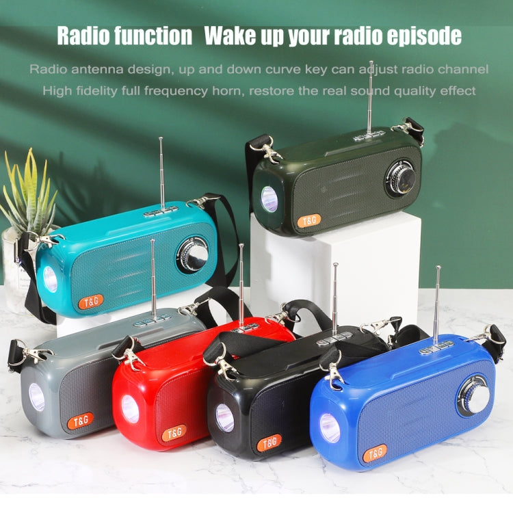 T&G TG613 TWS Solar Portable Bluetooth Speakers with LED Flashlight, Support TF Card / FM / AUX / U Disk(Gray) - HoMEdemic™ 