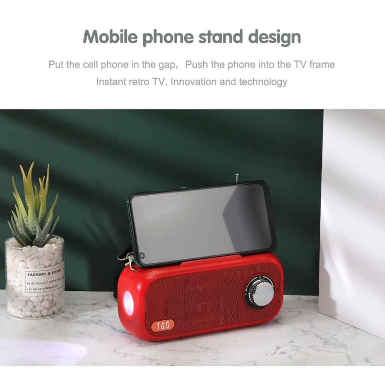 T&G TG613 TWS Solar Portable Bluetooth Speakers with LED Flashlight, Support TF Card / FM / AUX / U Disk(Dark Green) - HoMEdemic™ 