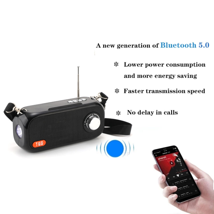 T&G TG613 TWS Solar Portable Bluetooth Speakers with LED Flashlight, Support TF Card / FM / AUX / U Disk(Gray) - HoMEdemic™ 