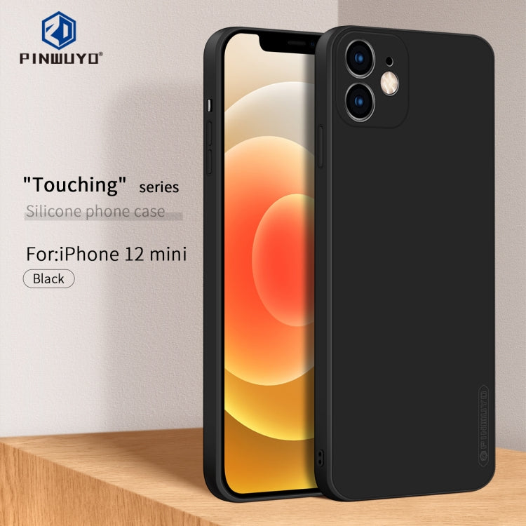 For iPhone 12 mini PINWUYO Touching Series Liquid Silicone TPU Shockproof Case(Black) - HoMEdemic™ 