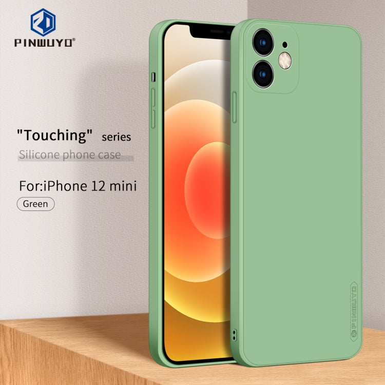 For iPhone 12 mini PINWUYO Touching Series Liquid Silicone TPU Shockproof Case(Green) - HoMEdemic™ 