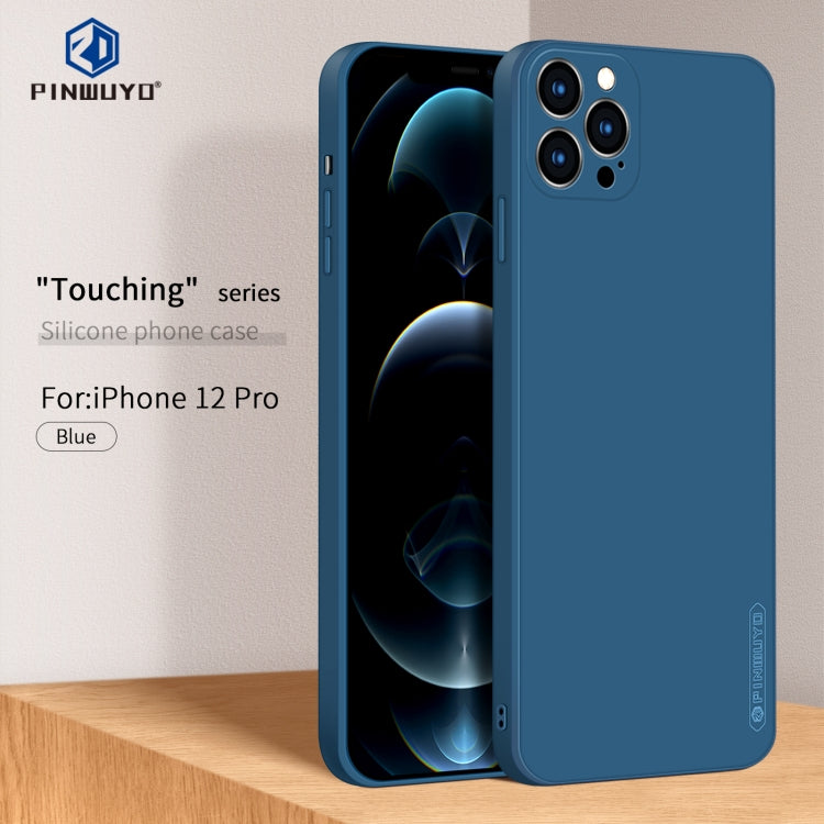 For iPhone 12 Pro PINWUYO Touching Series Liquid Silicone TPU Shockproof Case(Blue) - HoMEdemic™ 