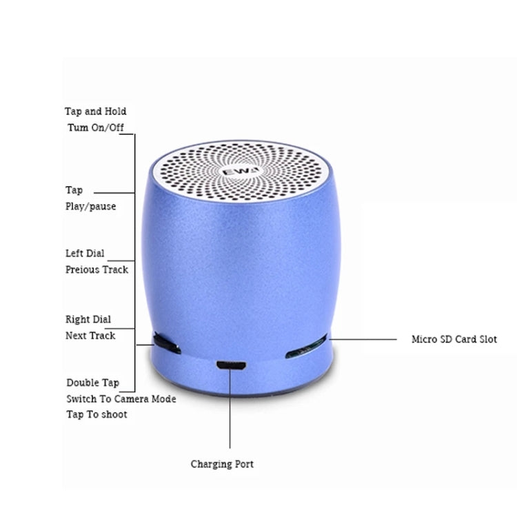 EWA A1 Portable TWS Bluetooth Wireless Speaker IPX5 Waterproof Support TF Card(Blue) - HoMEdemic™ 