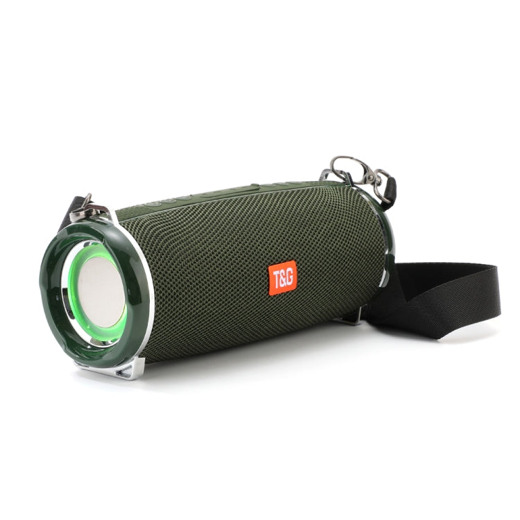 T&G TG192 LED Flashing Light Portable Wireless Bass 3D Stereo Bluetooth Speaker, Support FM / TF Card / USB(Green) - HoMEdemic™ 