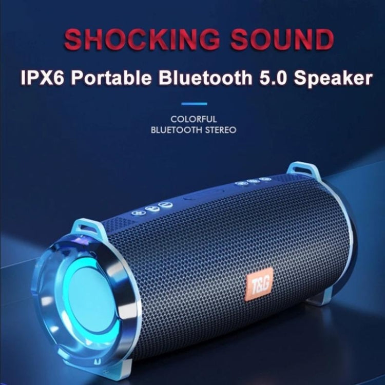 T&G TG192 LED Flashing Light Portable Wireless Bass 3D Stereo Bluetooth Speaker, Support FM / TF Card / USB(Blue) - HoMEdemic™ 