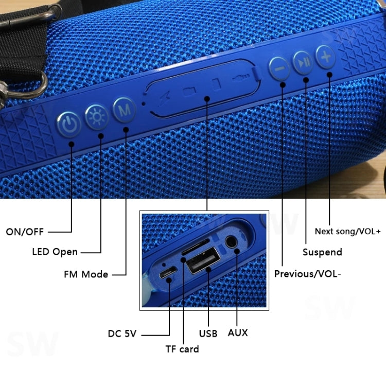 T&G TG192 LED Flashing Light Portable Wireless Bass 3D Stereo Bluetooth Speaker, Support FM / TF Card / USB(Green) - HoMEdemic™ 