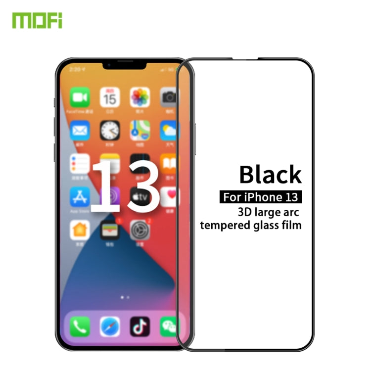 For iPhone 13 / 13 Pro MOFI 9H 3D Explosion-proof Curved Screen Tempered Glass Film(Black) - HoMEdemic™ 