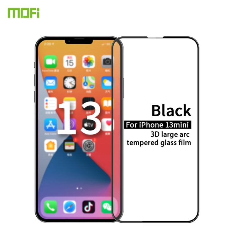 For iPhone 13 mini MOFI 9H 3D Explosion-proof Curved Screen Tempered Glass Film (Black) - HoMEdemic™ 