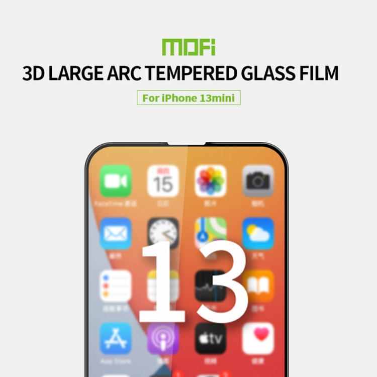 For iPhone 13 mini MOFI 9H 3D Explosion-proof Curved Screen Tempered Glass Film (Black) - HoMEdemic™ 