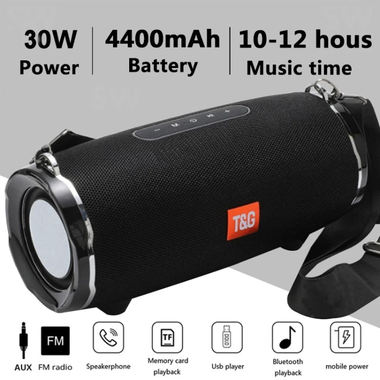 T&G TG187 Portable Waterproof Wireless Bass Surround Bluetooth Speaker with Shoulder Strap, Support FM / TF  Card(Green) - HoMEdemic™ 