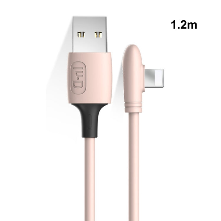ENKAY Hat-Prince ENK-CB210 2.4A USB to 8 Pin 90 Degree Elbow Silicone Data Sync Fast Charging Cable, Cable Length: 1.2m(Pink) - HoMEdemic™ 