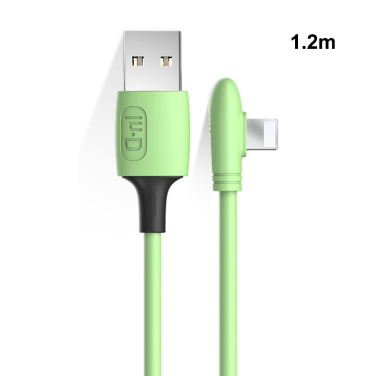ENKAY Hat-Prince ENK-CB210 2.4A USB to 8 Pin 90 Degree Elbow Silicone Data Sync Fast Charging Cable, Cable Length: 1.2m(Green) - HoMEdemic™ 
