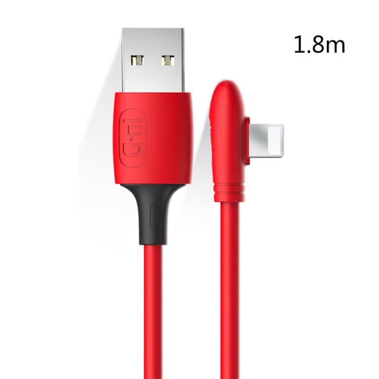 ENKAY Hat-Prince ENK-CB211 2.4A USB to 8 Pin 90 Degree Elbow Silicone Data Sync Fast Charging Cable, Cable Length: 1.8m(Red) - HoMEdemic™ 