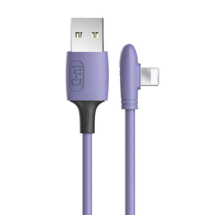 ENKAY Hat-Prince ENK-CB211 2.4A USB to 8 Pin 90 Degree Elbow Silicone Data Sync Fast Charging Cable, Cable Length: 1.8m(Purple) - HoMEdemic™ 