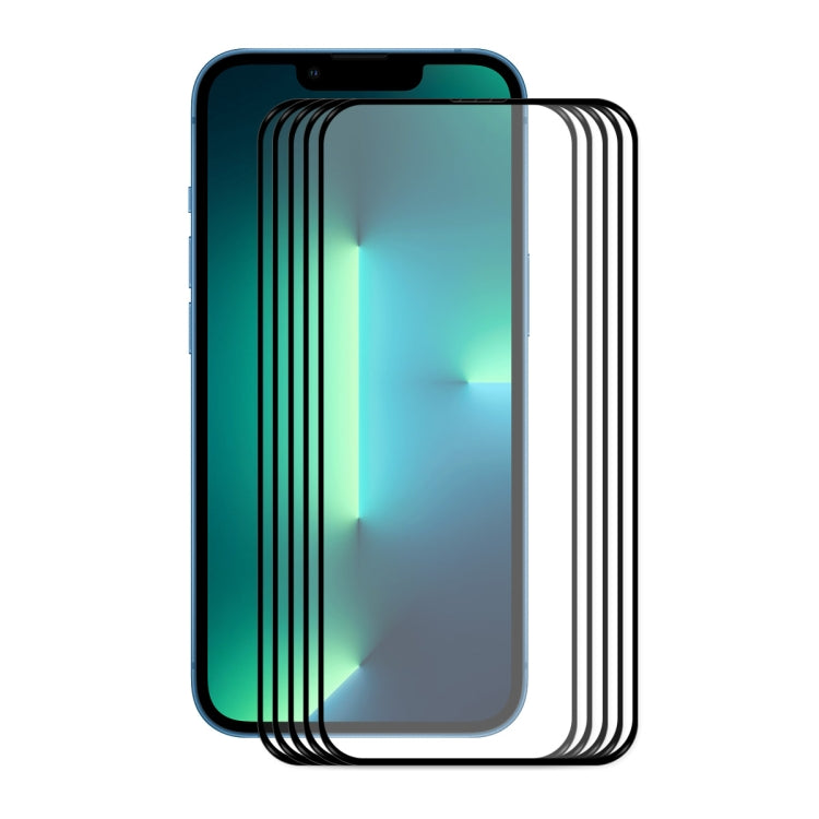 For iPhone 13 / 13 Pro 5pcs ENKAY Hat-Prince Full Glue 0.26mm 9H 2.5D Tempered Glass Screen Protector Full Coverage Film - HoMEdemic™ 