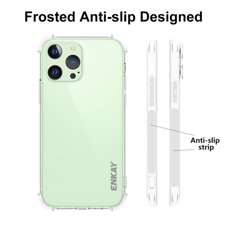 For iPhone 13 Pro Hat-Prince ENKAY Clear TPU Shockproof Soft Case Drop Protection Cover + Full Coverage Tempered Glass Protector Film - HoMEdemic™ 