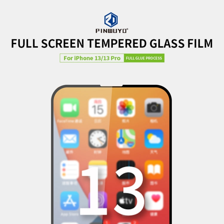 For iPhone 13 / 13 Pro PINWUYO 9H 2.5D Full Screen Tempered Glass Film(Black) - HoMEdemic™ 