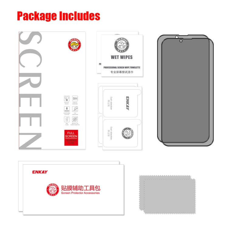 For iPhone 13 / 13 Pro 2pcs ENKAY Hat-Prince Full Coverage 28 Degree Privacy Screen Protector Anti-spy Tempered Glass Film - HoMEdemic™ 