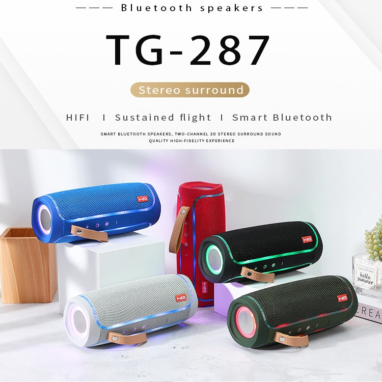 T&G TG287 LED Flashing Light Bluetooth Speaker Portable Wireless Stereo Bass Subwoofer FM / TF / USB(Gray) - HoMEdemic™ 