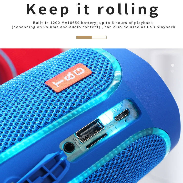 T&G TG287 LED Flashing Light Bluetooth Speaker Portable Wireless Stereo Bass Subwoofer FM / TF / USB(Gray) - HoMEdemic™ 