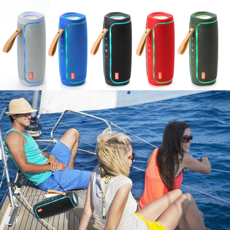 T&G TG287 LED Flashing Light Bluetooth Speaker Portable Wireless Stereo Bass Subwoofer FM / TF / USB(Gray) - HoMEdemic™ 