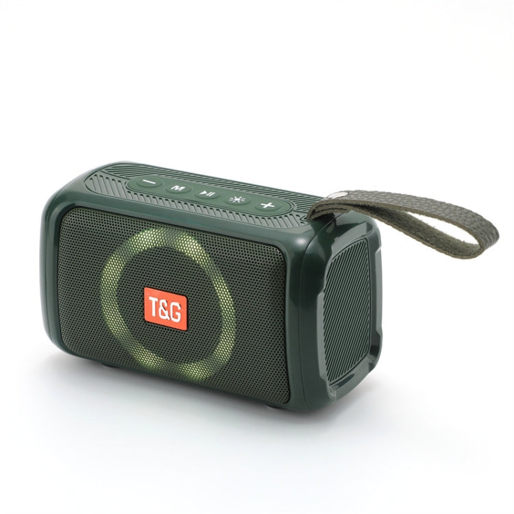 T&G TG193 Portable Bluetooth Speaker LED Light Waterproof Outdoor Subwoofer Support TF Card / FM Radio / AUX(Green) - HoMEdemic™ 