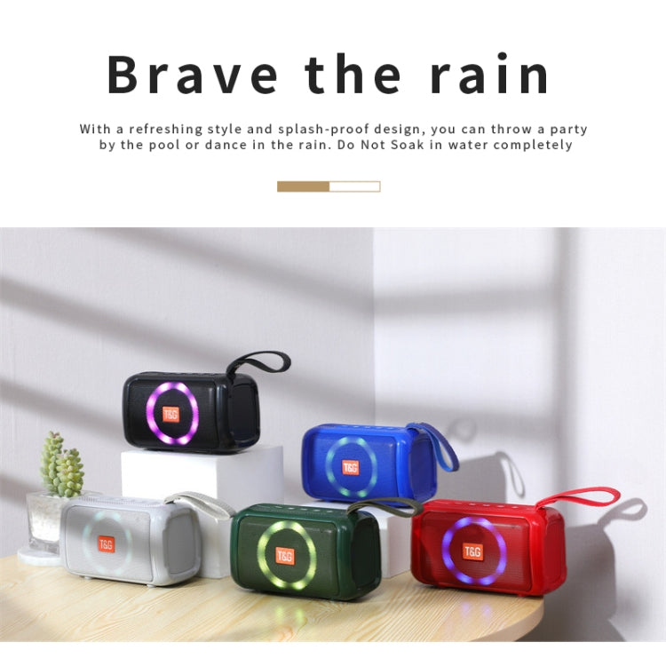 T&G TG193 Portable Bluetooth Speaker LED Light Waterproof Outdoor Subwoofer Support TF Card / FM Radio / AUX(Blue) - HoMEdemic™ 