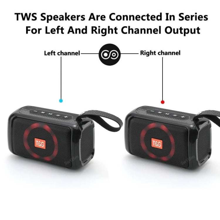 T&G TG193 Portable Bluetooth Speaker LED Light Waterproof Outdoor Subwoofer Support TF Card / FM Radio / AUX(Red) - HoMEdemic™ 