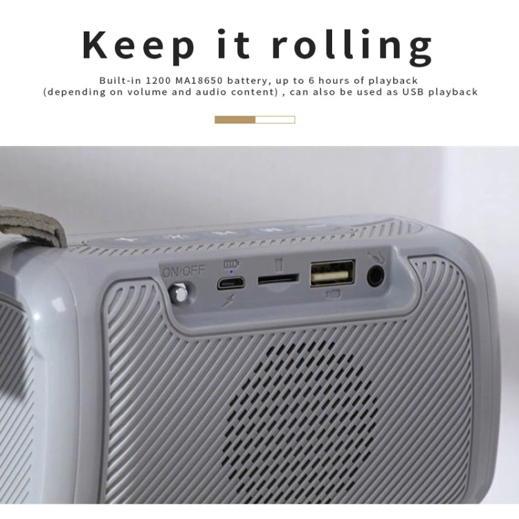 T&G TG193 Portable Bluetooth Speaker LED Light Waterproof Outdoor Subwoofer Support TF Card / FM Radio / AUX(Blue) - HoMEdemic™ 