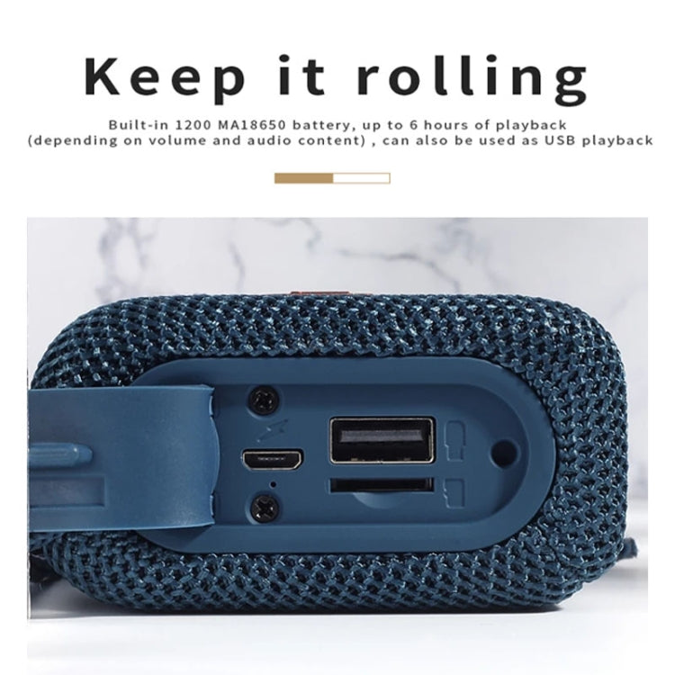 T&G TG313 Portable Outdoor Waterproof Bluetooth Speaker Subwoofer Support TF Card FM Radio AUX(Blue) - HoMEdemic™ 