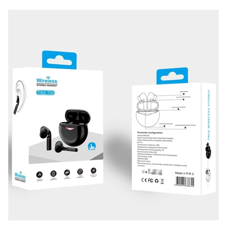 T&G T50 Sport TWS Bluetooth Earphone HIFI Noise Canceling Handfree Earbuds with Microphone(White) - HoMEdemic™ 