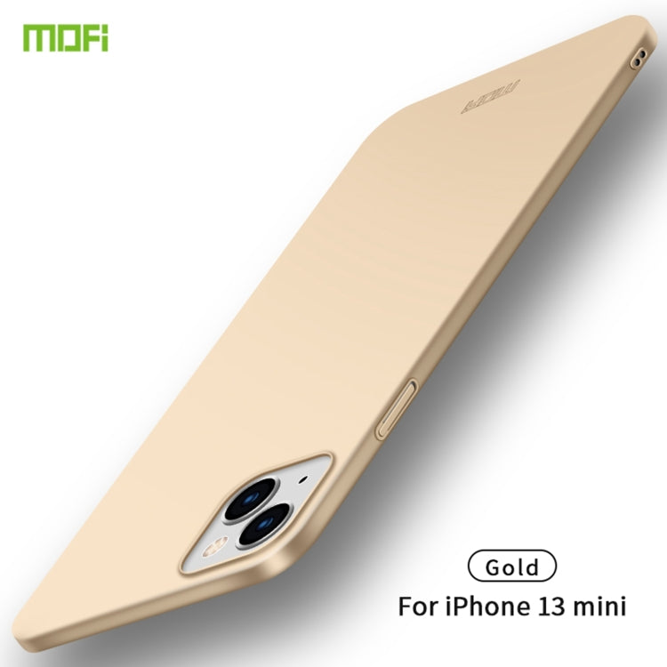 For iPhone 13 mini  MOFI Frosted PC Ultra-thin Hard Case(Gold) - HoMEdemic™ 