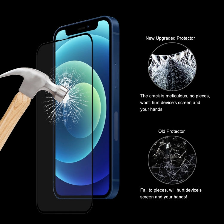 For iPhone 13 Pro Hat-Prince ENKAY Liquid Silicone Shockproof Protective Case Drop Protection Cover + Full Coverage Tempered Glass Protector Film (Dark Blue) - HoMEdemic™ 