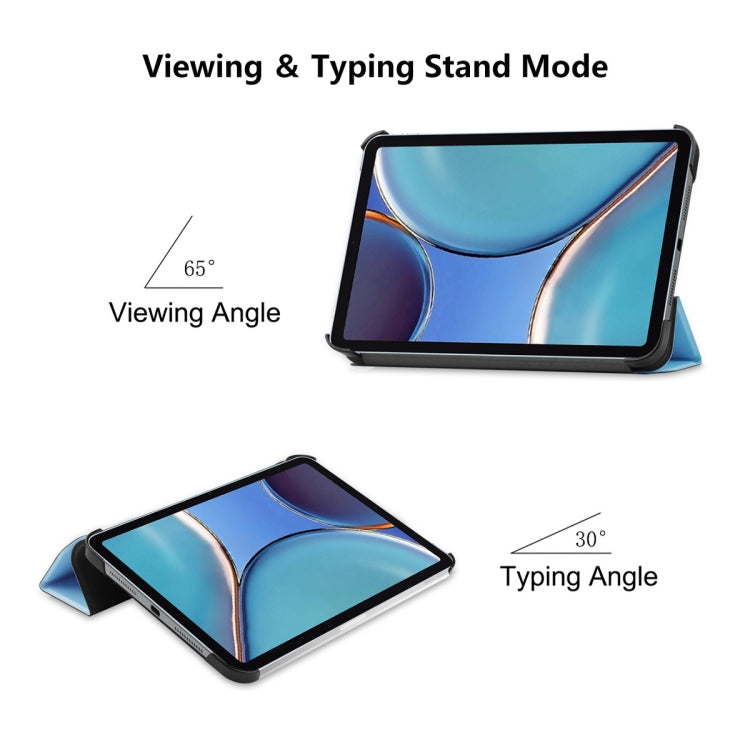 For iPad mini 2024 / mini 6 ENKAY Custer Texture Horizontal Flip PU+PC Leather Tablet Case with Three-folding Holder & Sleep / Wake-up Function(Light Blue) - HoMEdemic™ 