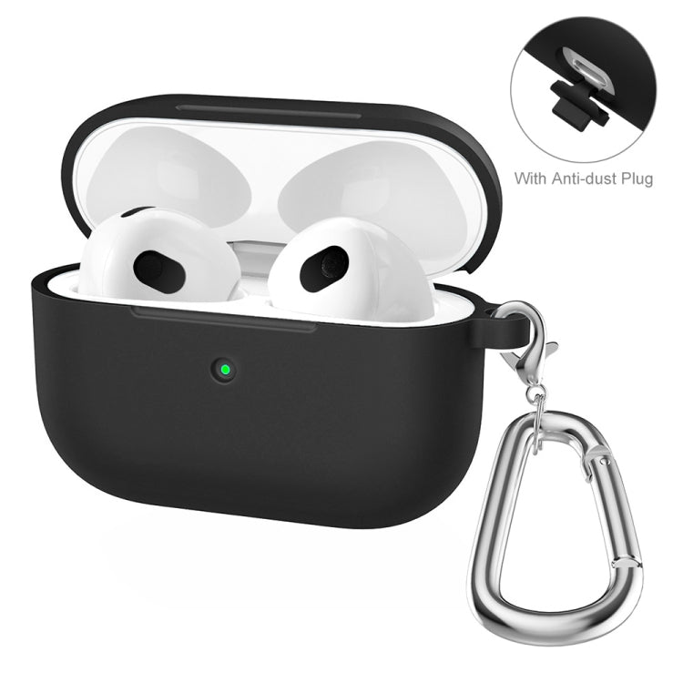 ENKAY Hat-Prince Thickened Silicone Protective Case Shock-Absorbing Cover with Keychain for Apple AirPods 3(Black) - HoMEdemic™ 
