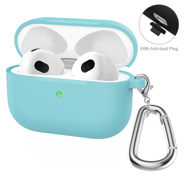 ENKAY Hat-Prince Thickened Silicone Protective Case Shock-Absorbing Cover with Keychain for Apple AirPods 3(Cyan) - HoMEdemic™ 