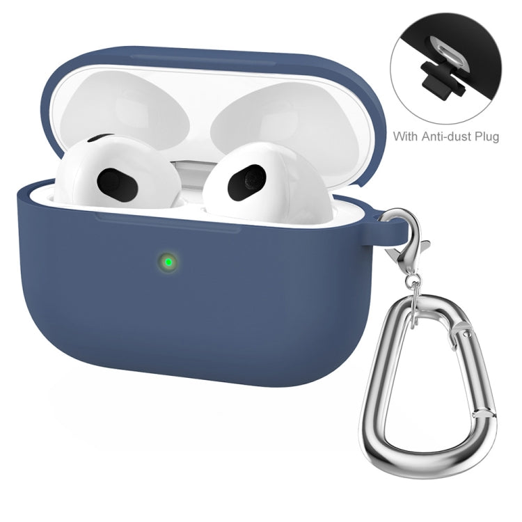 ENKAY Hat-Prince Thickened Silicone Protective Case Shock-Absorbing Cover with Keychain for Apple AirPods 3(Dark Blue) - HoMEdemic™ 
