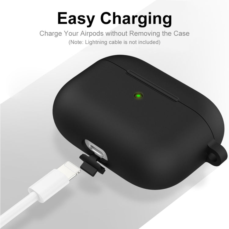 ENKAY Hat-Prince Thickened Silicone Protective Case Shock-Absorbing Cover with Keychain for Apple AirPods 3(Black) - HoMEdemic™ 