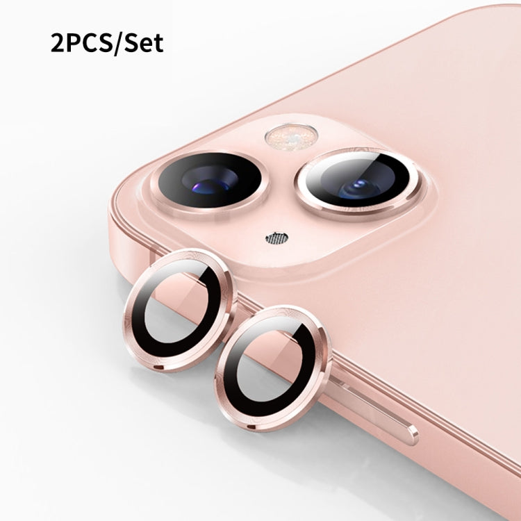 For iPhone 13 ENKAY Hat-Prince Aluminium Alloy + Tempered Glass Camera Lens Cover Film Ring(Pink) - HoMEdemic™ 
