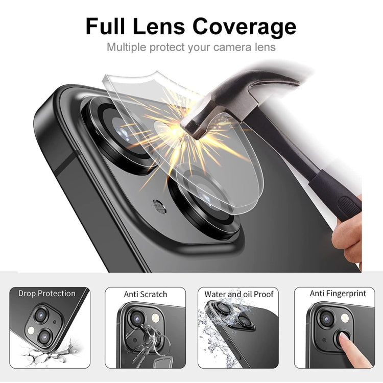 For iPhone 13 ENKAY Hat-Prince Aluminium Alloy + Tempered Glass Camera Lens Cover Film Ring(Red) - HoMEdemic™ 