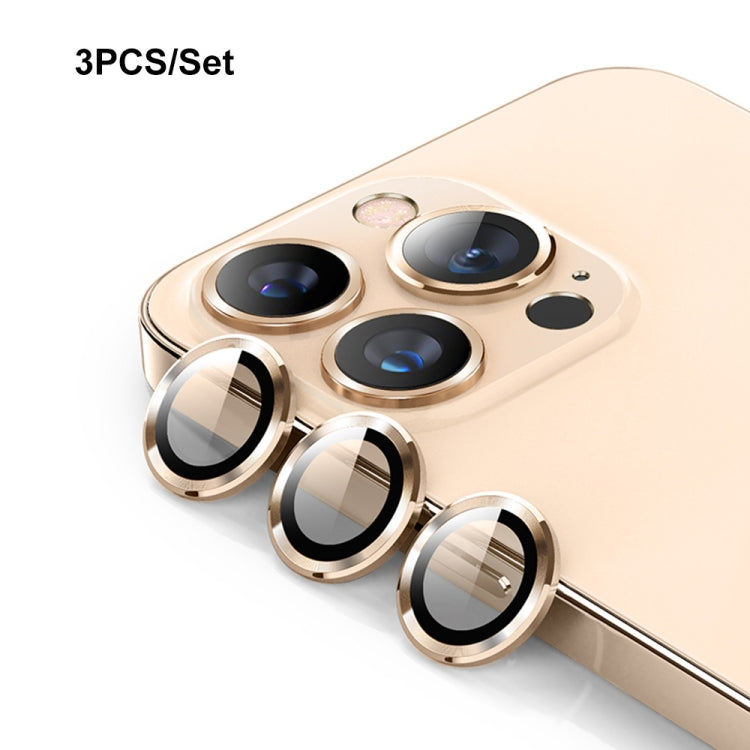 For iPhone 13 Pro ENKAY Hat-Prince Aluminium Alloy + Tempered Glass Camera Lens Cover Film Ring  / 13 Pro Max(Gold) - HoMEdemic™ 