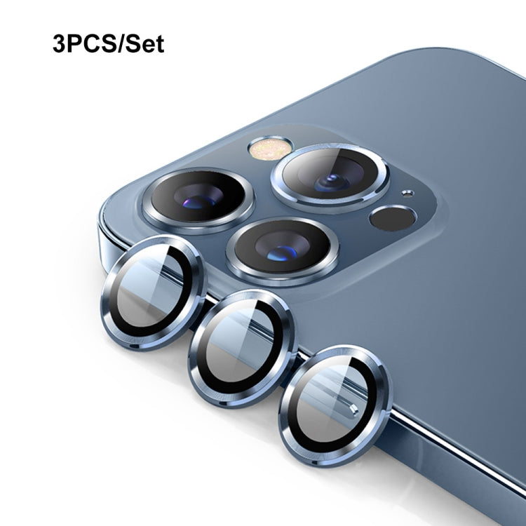 For iPhone 13 Pro ENKAY Hat-Prince Aluminium Alloy + Tempered Glass Camera Lens Cover Film Ring  / 13 Pro Max(Blue) - HoMEdemic™ 