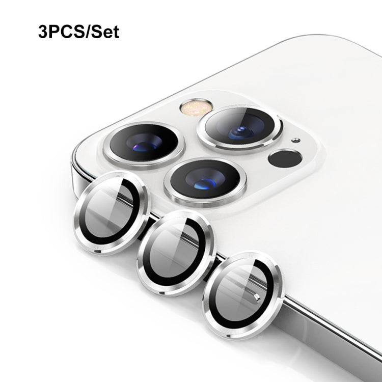 For iPhone 13 Pro ENKAY Hat-Prince Aluminium Alloy + Tempered Glass Camera Lens Cover Film Ring  / 13 Pro Max(Silver) - HoMEdemic™ 
