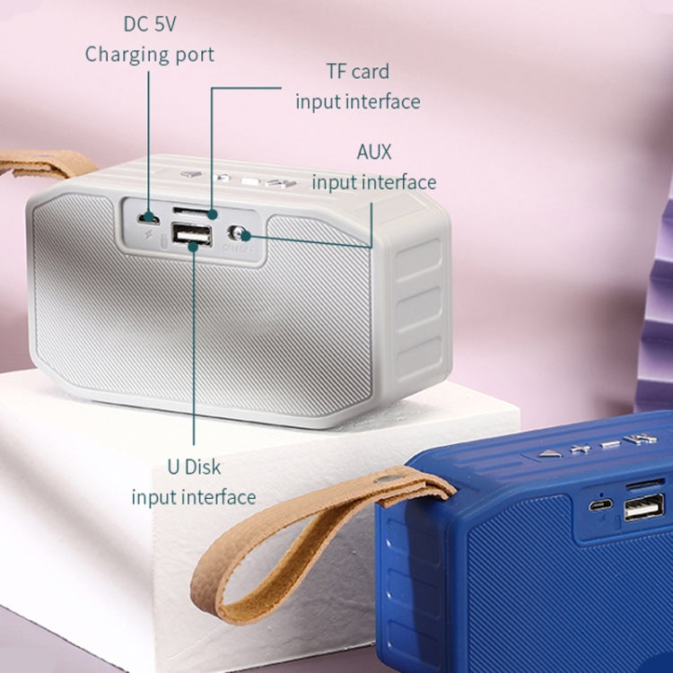 T&G TG296 Portable Wireless Bluetooth 5.0 Speaker Support TF Card / FM / 3.5mm AUX / U-Disk / Hands-free(Blue) - HoMEdemic™ 